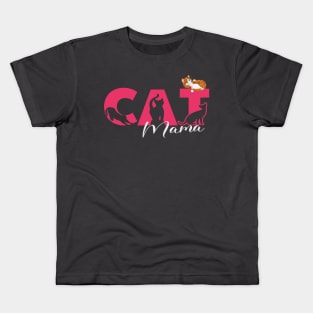 Cat Mama Cat Lovers Kids T-Shirt